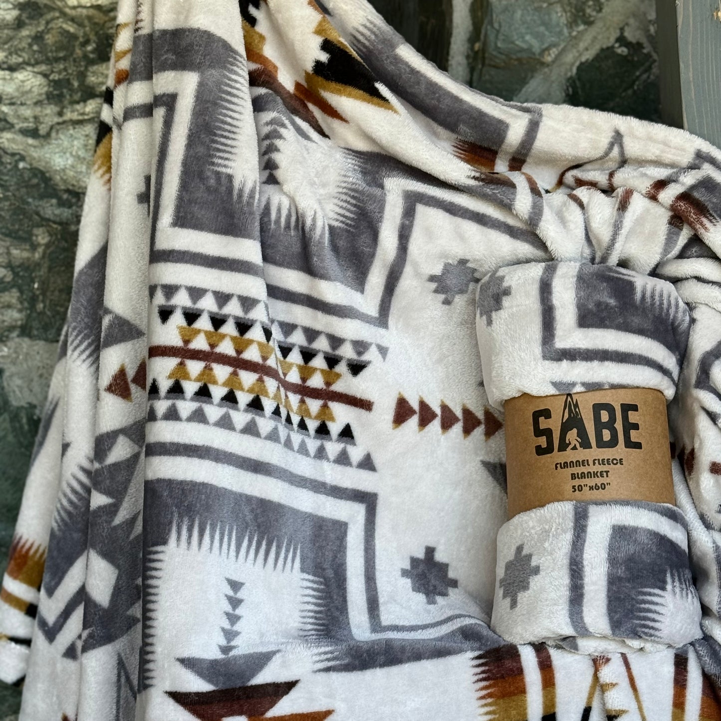 Mayan Tan Fleece Blanket