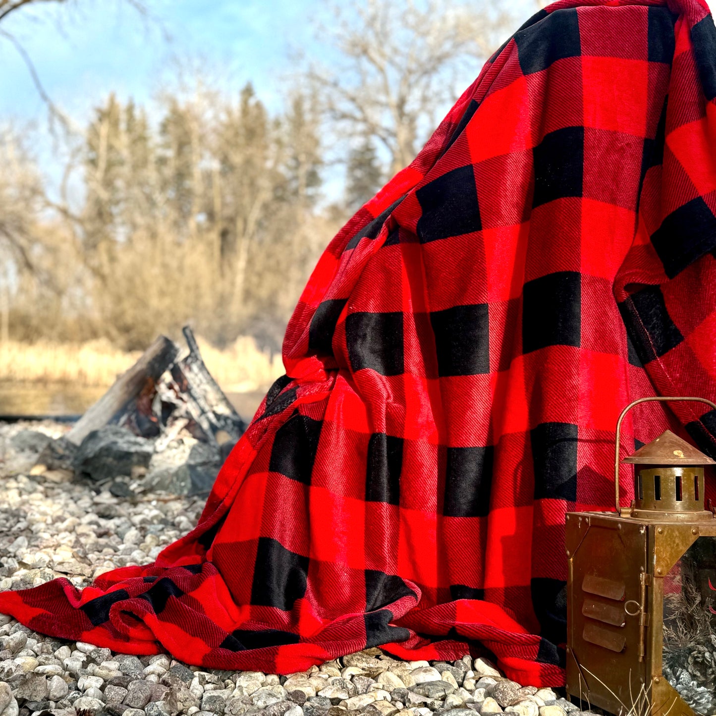 Plaid Red Fleece Blanket
