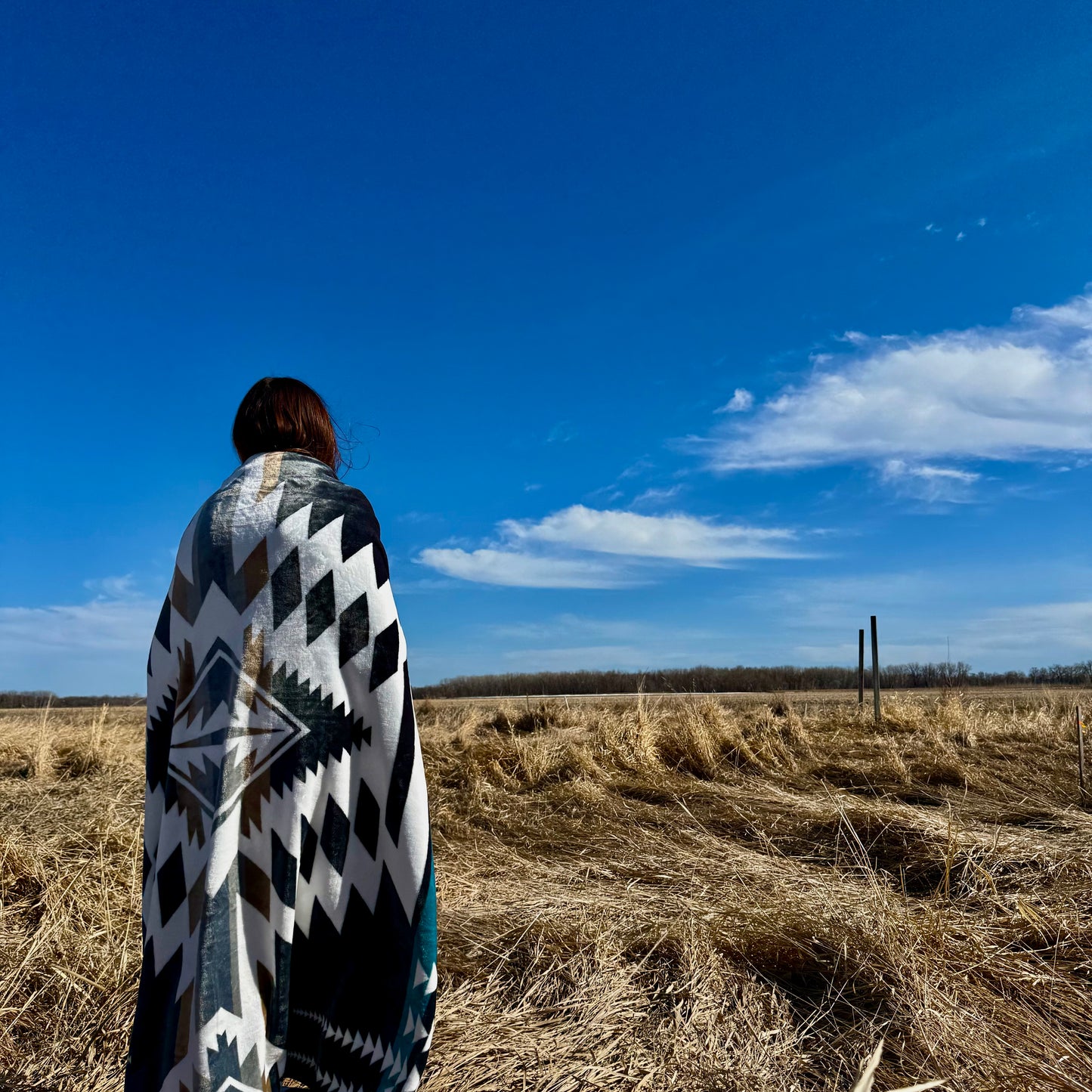 Western Black Polar Fleece Blanket