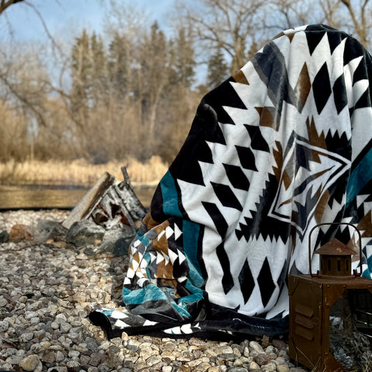 Western Black Polar Fleece Blanket