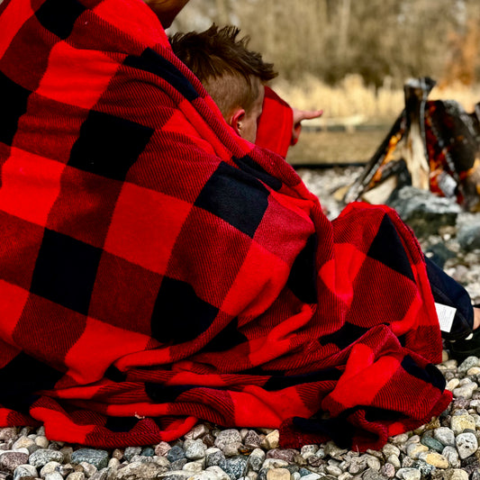 Plaid Red Fleece Blanket