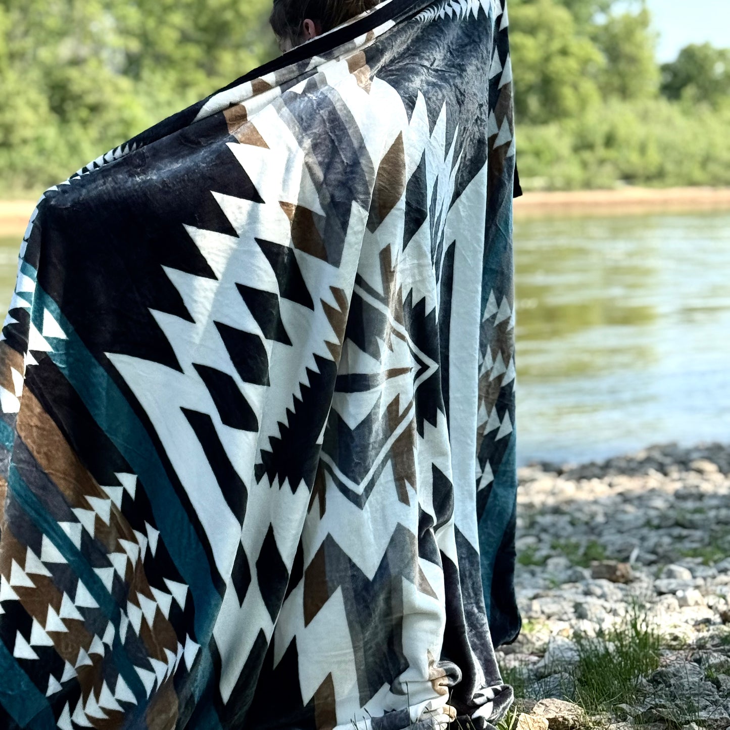 Western Black Polar Fleece Blanket