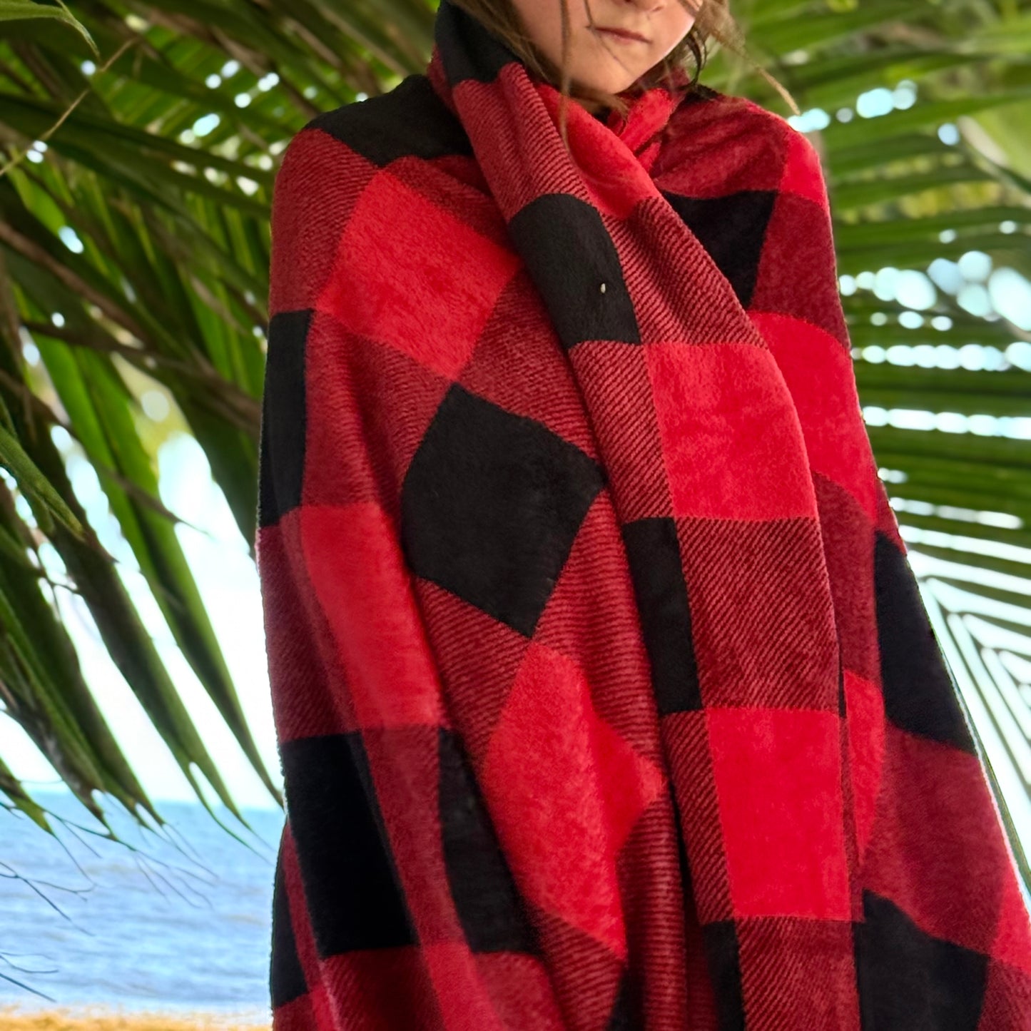 Plaid Red Fleece Blanket