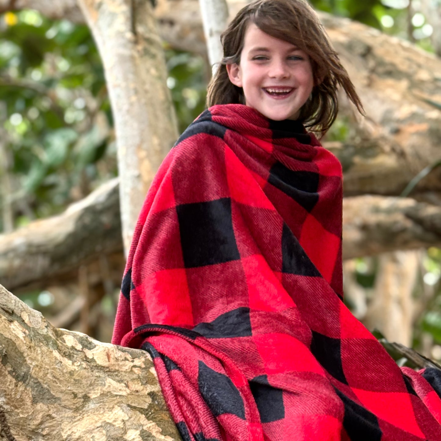 Plaid Red Fleece Blanket